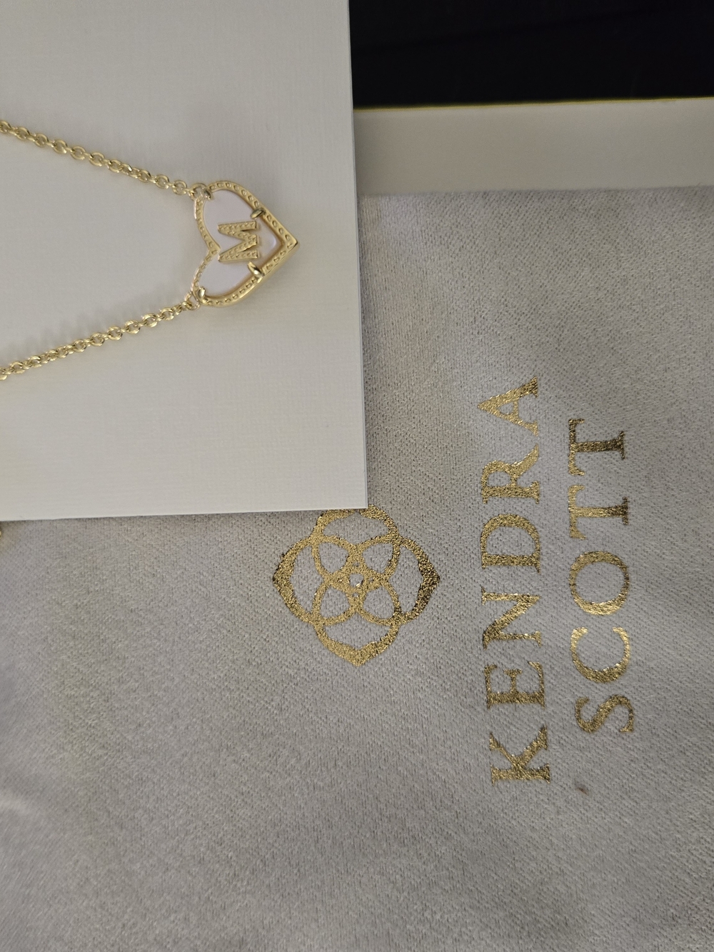 Kendra Scott Gold Heart Initial M Pendant Necklace
